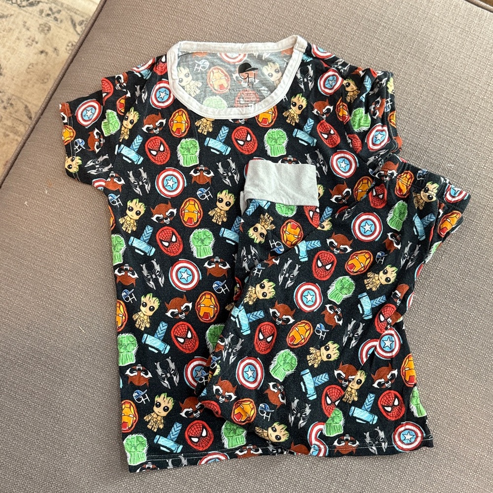 Bamboo Marvel Black and Red Superhero Pajama Set from George’s Hats